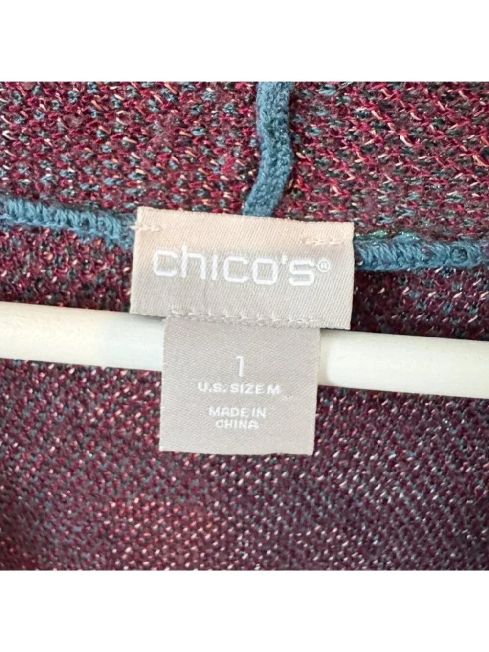 Chico’s Tapestry Jacquard Knit Duster Open‎ Front Cardigan Sweater Boho Medium